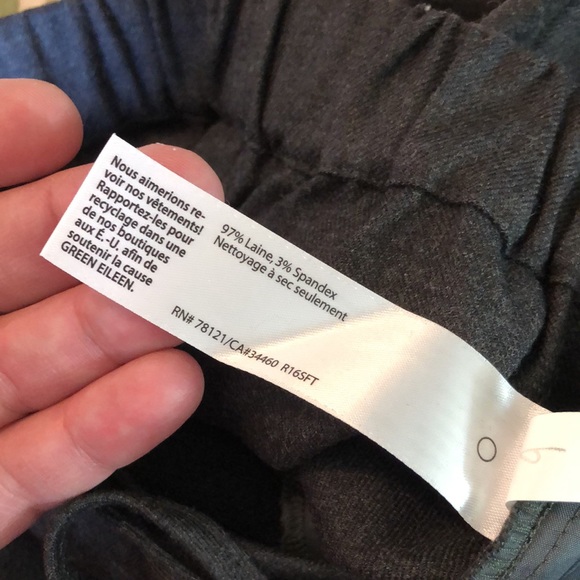 EILEEN FISHER Size XL Stretch Wool Pullon Charcoal Gray Elastic Tie $238 NEW - Picture 12 of 14